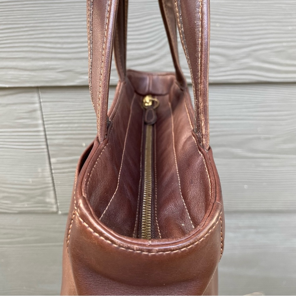 vintage coach 9303 bleecker tote handbag in brown leather - Picture 7 of 11